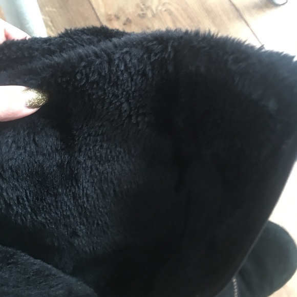 Black Suede Women's Boots with Button Detail - Picture 5 of 11